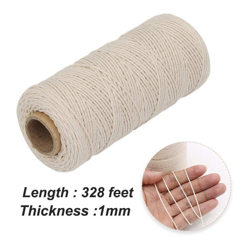 Vivifying Butchers Twine  328 Feet 3Ply Cotton Bakers Twine  Food Safe Cooking String for Tying Meat  Making Sausage  Trussing Turkey  Roasting and Packing (Beige) - Image 3